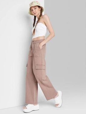 Wild Fable High-Rise Wide Leg Cargo Pants – Size XXS